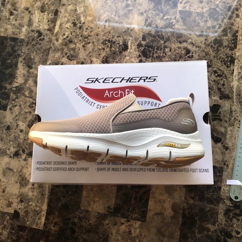Skechers Shoes Men's Taupe Arch Fit Slip Resistant LEFT SHOE ONLY Size US 8.5